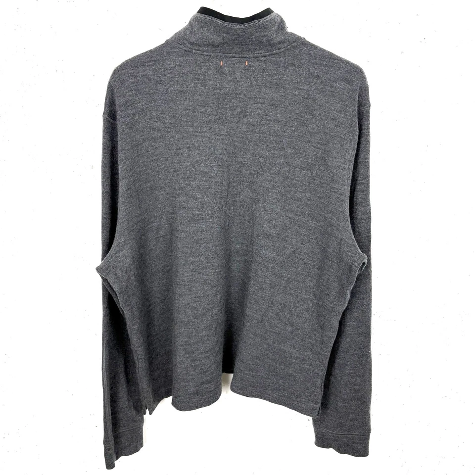 Jack Spade Wool Cotton Blend Pullover Sweater Snap Closure Tall Collar Gray XXL - Image 2 of 4