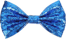Ymapinc Sequin Bow Tie, Blue Sparkly Bow Tie Adjustable Glitter Sequin Necktie