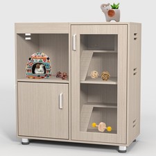 Guinea Pig Cages,4-Tier Hamster Cage Wood w/Storage Cabinet,House for Rat Chinch