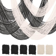 6 Pack Halloween Creepy Cloth 30x72 Inch Halloween Decor - 4 Black 2 White