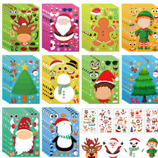 Christmas Stickers Kids, 50 Sheets Make Your Own Christmas Stickers  5 Sheets C