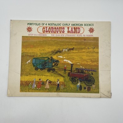 RG SCHNEEBERG art portfolio Americana Scenes tractors Hallmark 1970s Yorktown