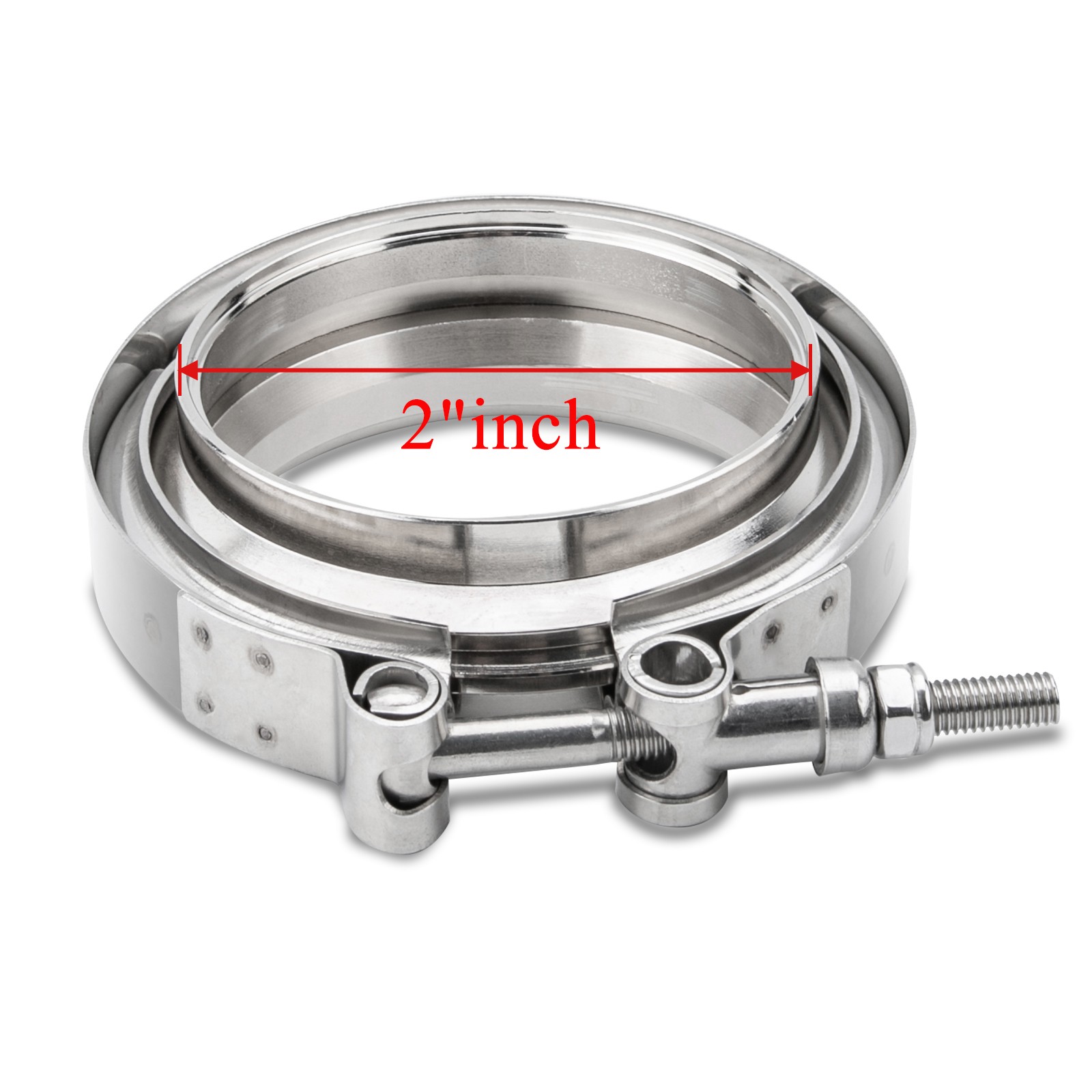STAINLESS STEEL EXHAUST TURBO V-BAND CLAMP & FLANGES COMPLETE 2/2.5/3/3.5 inch