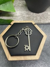 5" Antique Silver-Tone Skeleton Key Stainless Steel Keychain New B6578