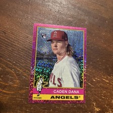 2025 Topps Heritage Chrome Pink Sparkle Rookie Card RC #378 Caden Dana Angels