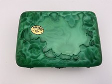 vintage czech malachite glass box rose pattern Hoffman Schlevogt