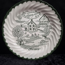 Royal China USA Countryside Underglaze Luncheon Plate c1952 Print F-52