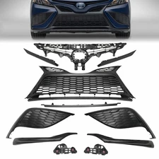 11PC For Camry SE XSE 2021-2024 Front Upper Grille/Trim/Fog Light Cover/Bracket