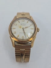 Vintage BENRUS #2155 men's manual wind 21Jewels Crosshair dial 1950s RUNNING 