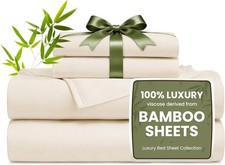 4 Piece King Size Sheet Set, 100 Rayon Derived from Bamboo, Cooling 