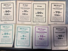 DDR / BRD 40 Bogenmappen Etiketten  - &Uuml;bergang zu DM und deutscher Einheit
