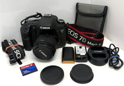 Canon EOS 7D DSLR Camera w/ EF 35-80mm Lens Batteries Charger & 1GB CF Card
