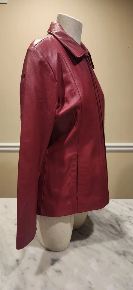 Womens Excelled Red Leather Jacket Large - Image 4 of 4