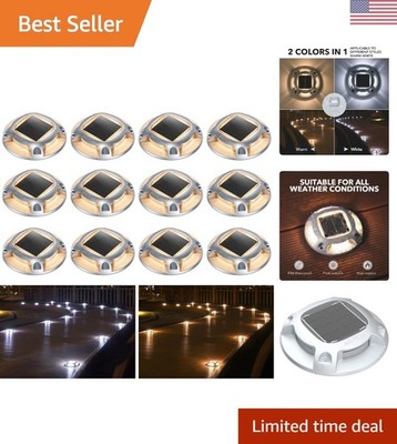 Bright & Durable Solar Driveway Lights Set - 12 Pack for Instant Elegance