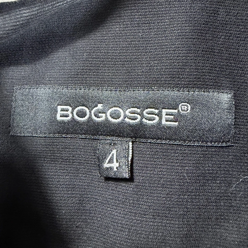 BOGOSSE Black Men's Dress Shirt Size 4 (Large) Elbow Patches Plaid Collar Cuffs - Image 2 of 4