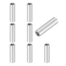 8Pcs 304 Stainless Steel M5x0.8mm Round Coupling Nuts, 0.31x1.18"(ODxH)