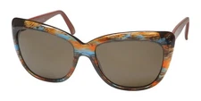 NEW ANDY WOLF DESIRE SUNGLASSES BROWN ITALY CAT EYE WOMENS G 57-16-140 PLASTIC