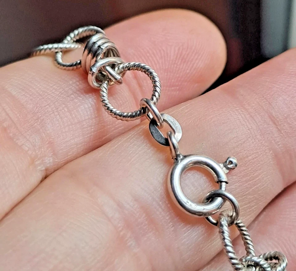 Importante COLLANA vintage catena in ARGENTO STERLING 925 50gr 82cm Bellissima! - Immagine 3 di 4