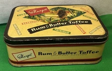 Vintage SHARPS Edward Sharp & Sons Rum & Butter Toffee Made in England Tin