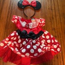 Disney Parks Minnie Mouse Costume Glitter Puffy Skirt Sleeves 2T