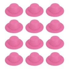 1.4 Inch Mini Formal Hats, 12 Pcs Doll Hats for Crafts, Fuchsia