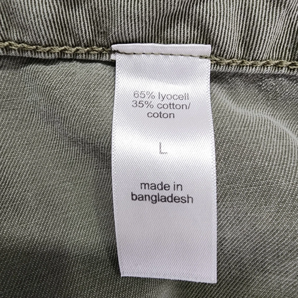 Pantalones Cortos Maurices Para Mujer L Verde Lyocell Algodón Tiro Alto Utilidad Carpintero Informal Foto 4 de 4