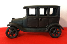 Antique Cast Iron 1920s Black Model T Ford Toy Sedan