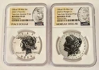 2024 S Peace and Morgan Silver Dollar 2 Coin Reverse Proof set NGC PF 69