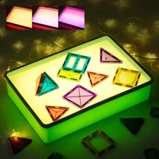 Odoorgames Sand Painting Light Box, Sensory Light Table for Kids - 3 Color Te...