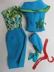 Vintage 1965 Barbie Fashion Editor #1635 Turquoise Jacket Dress Hat Shoes Doll