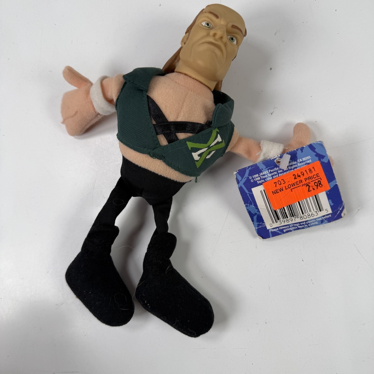 Vintage 1998 WWF Jakks Pacific Bangers Triple H HHH Plush Figure