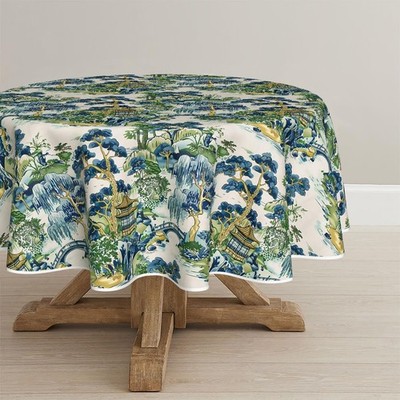 Horaldaily Decorativear Tablecloth 90×90 Inch Round, 90'' (Round), Green