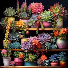 Diamond Art Kits for Adults Succulents, DIY 5D Diamond Painting Kit for Begin...