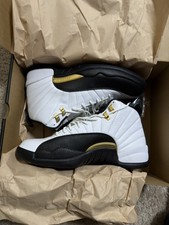 Size 12 Air Jordan 12 Retro Royalty White Metallic Gold Black CT8013-170