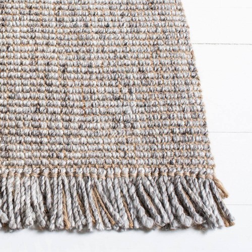 SAFAVIEH Natural Fiber Gray/Beige 4 ft. x 4 ft. Woven Thread Square Area Rug - Picture 3 of 3