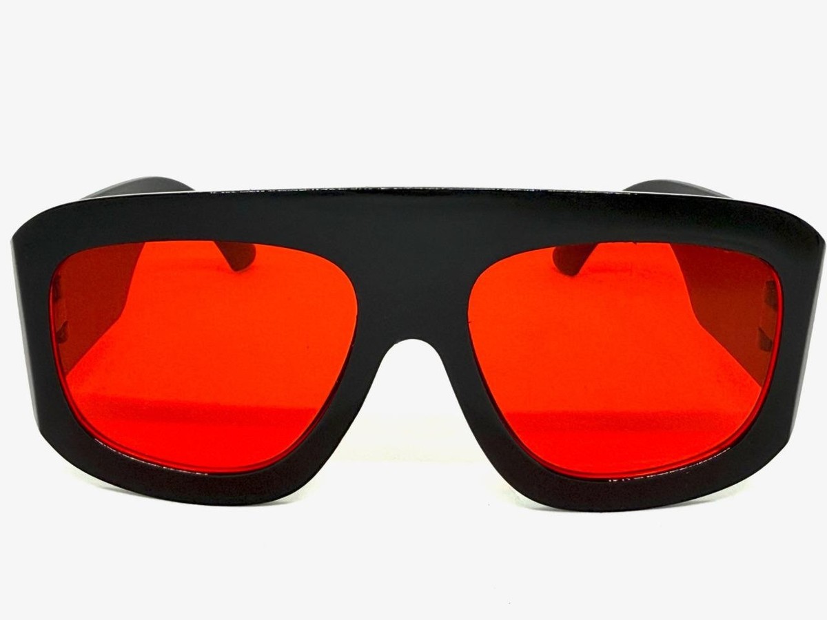 High Quality Oversized Chunky Retro Red  And Black Sunglasses Vintage Red Chunky Square Sunglasses Retro | Mercari main image 4