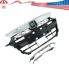 For Honda Accord 2018 2019 W/Headlight Molding Front Black Bumper Grille