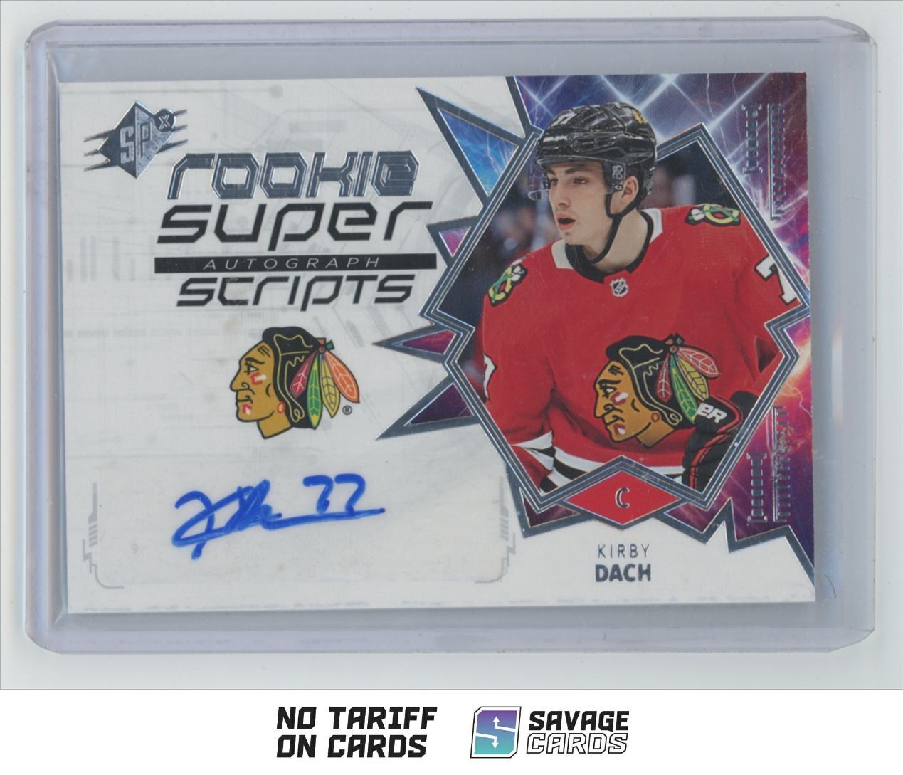 Kirby Dach #RSS-KD 2019-20 Upper Deck Engrained Hockey Rookie Signature Shots Carbon Fiber