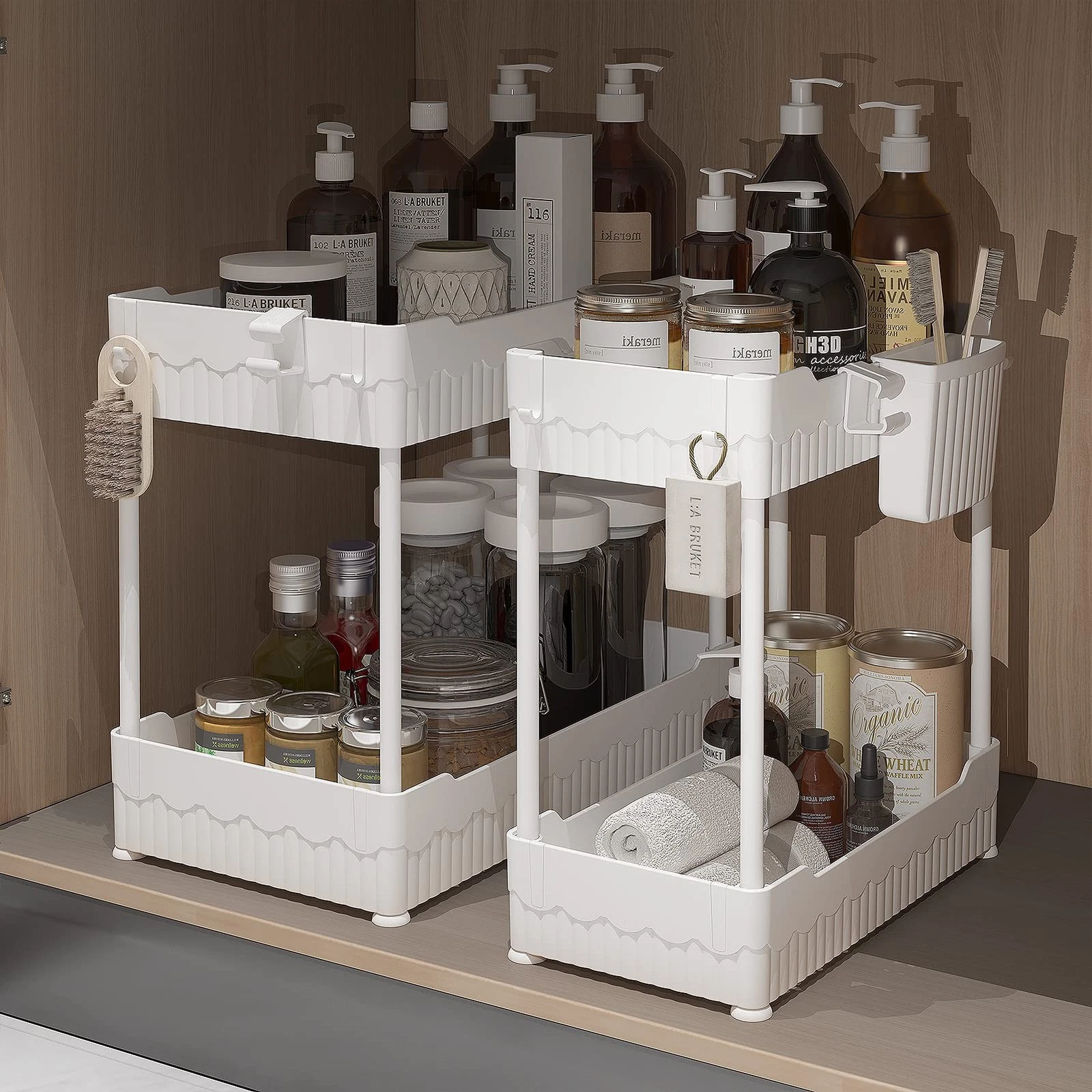 2 Pack Under Sink Organizer, Under Bathroom Cabinet Organizer with Hooks Hang...
Opens in a new wind