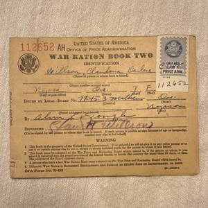 WWII US War Ration Book Two Original Office of Price Administration Militaria