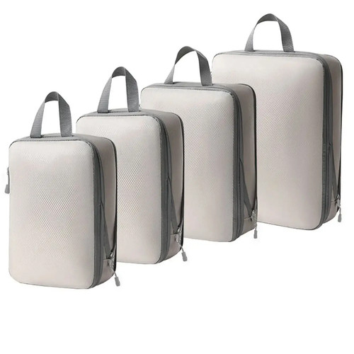 Compressed Packing Cubes Set 4Pcs Travel Clothing Organiser Bag Waterproof Compr