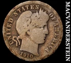 1910 Silver Barber Dime - Scarce  Better Date  No Reserve  #K1722