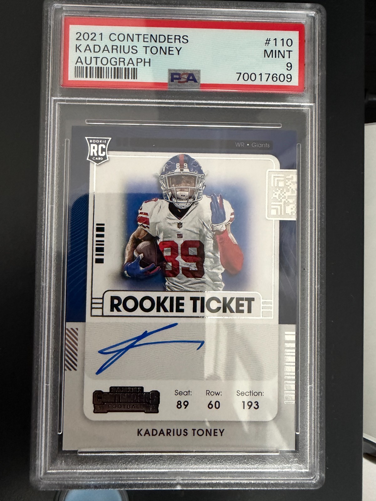 Kadarius Toney Panini Contenders #110 Autograph