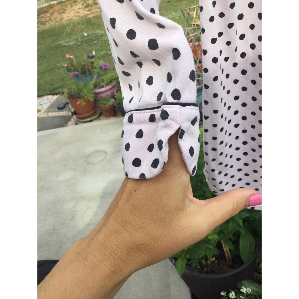 Kate Spade Mujer Camisa de Dormir M Rosa Negro Lunares Camisa para Dormir Foto 3 de 4