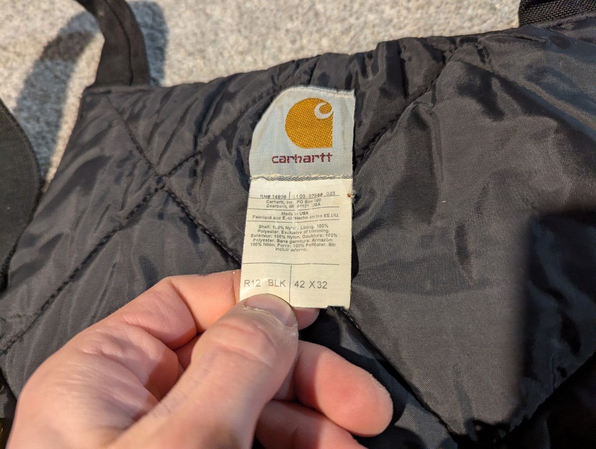 Vintage Carhartt Overalls Mens 42x32 (42x30) Black Yukon Extremes