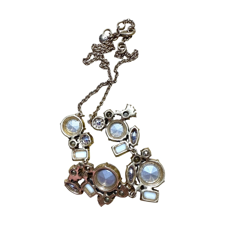 J. Impresionante collar de cristal Crew tono dorado JC521 Foto 4 de 4