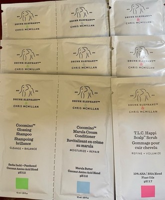 9 Piece Drunk Elephant Shampoo, Conditioner, & Scalp Scrub Samples