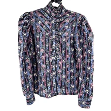 Vintage Miller Stockman Wool Western Shirt Women's Small Paisley Landman USA 80s