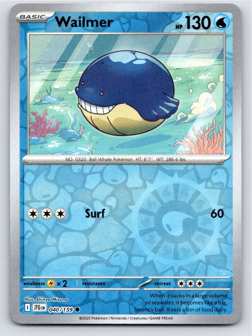 POKEMON WAILMER JOURNEY TOGETHER 040/159 REVERSE HOLO COMMON NM A10164 FREE S&H