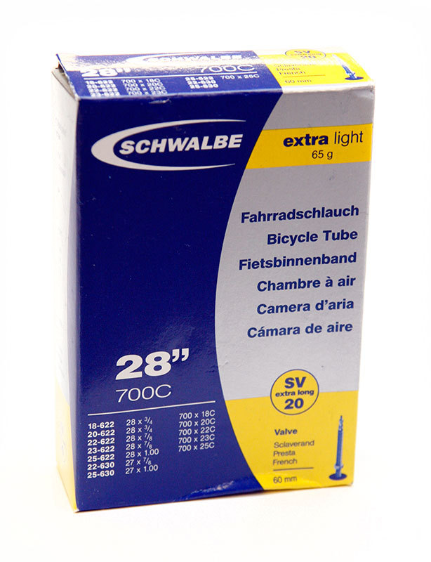 Schwalbe SV20 extra langes Rennrad Innenrohr 700c x 18-25 Presta - 60 мм